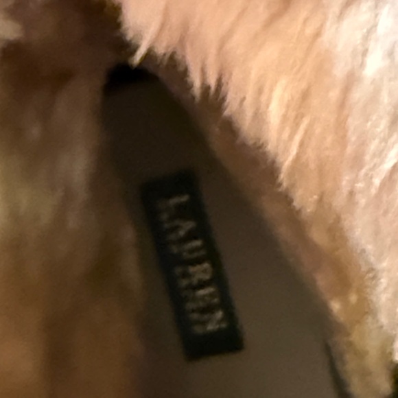 Lauren Ralph Lauren Quinta Black Leather Shearling Boots 8.5 EUC - Picture 7 of 11